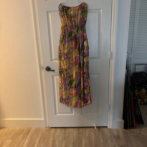 Free destination Tropical Strapless Jumpsuit